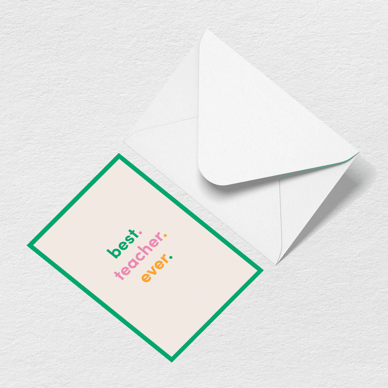 Best Teacher Ever Greeting Card View 
