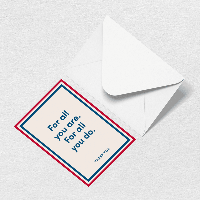 Thank You For All You Do Greeting Card View 
