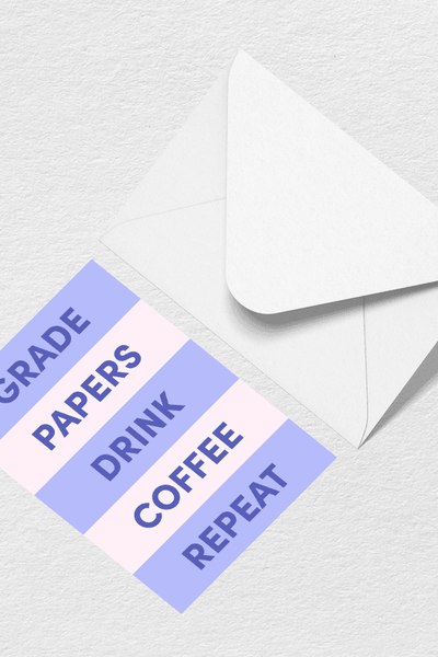 Grade Papers Greeting Card View 1
