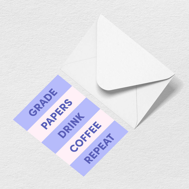 Grade Papers Greeting Card View 
