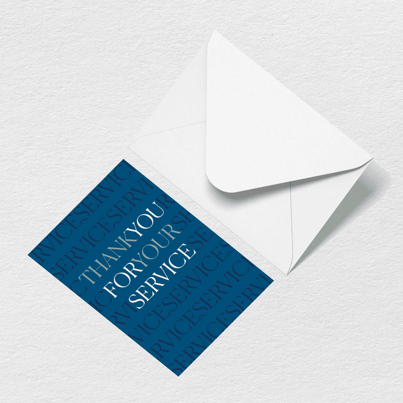 Thank You For Your Service Greeting Card View 
