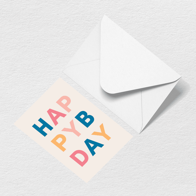 Happy Birthday Letters Greeting Card View 
