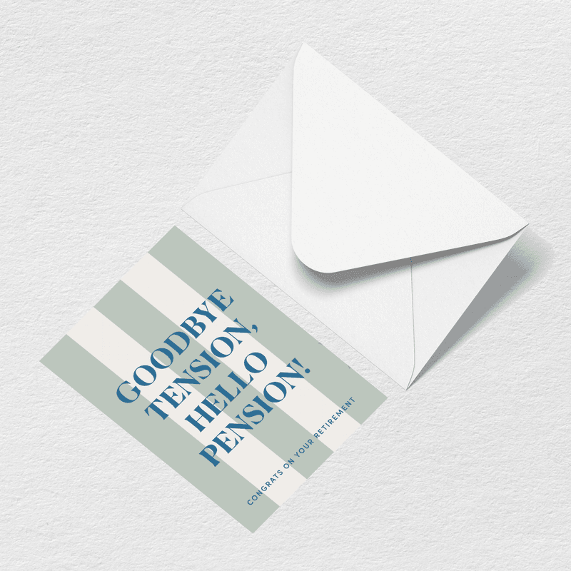 Hello Pension Greeting Card View 
