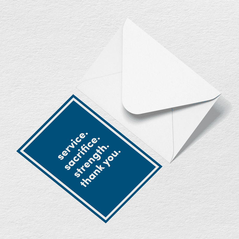 Thank You For Your Sacrifice Greeting Card View 
