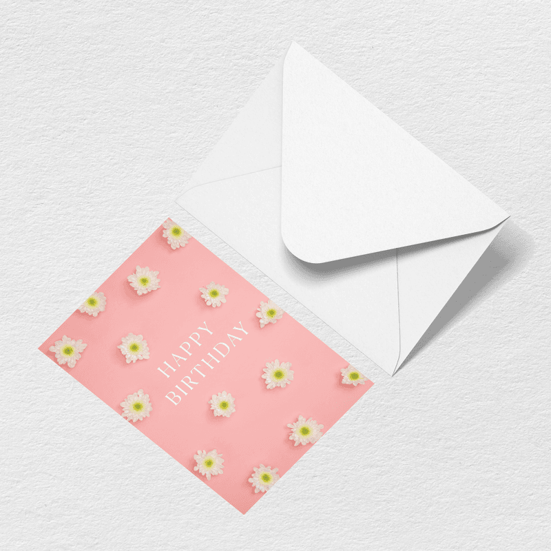 Happy Birthday Flowers Greeting Card View 
