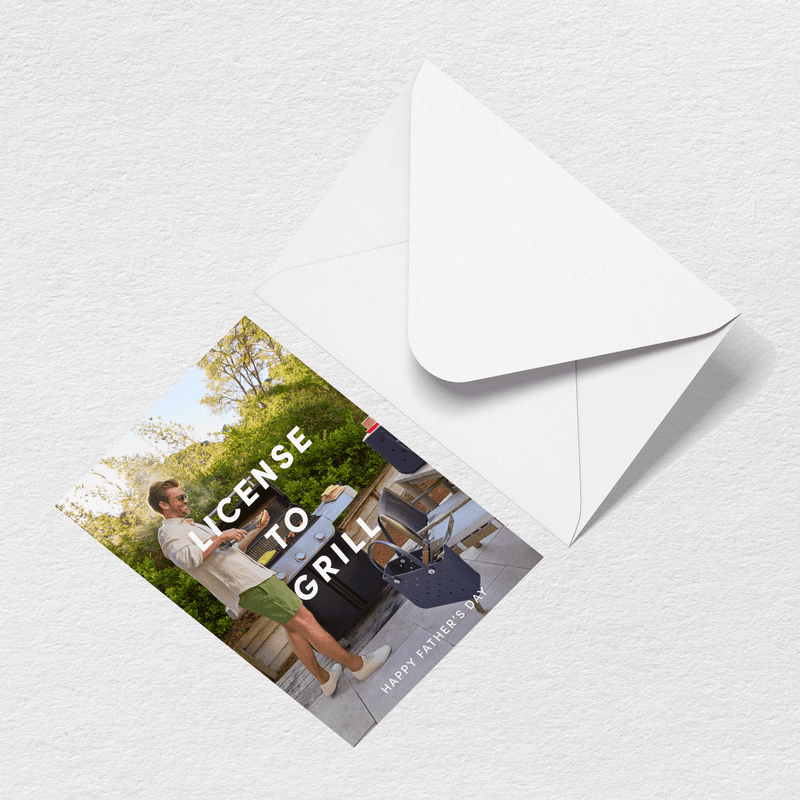 Father's Day License To Grill Greeting Card View 
